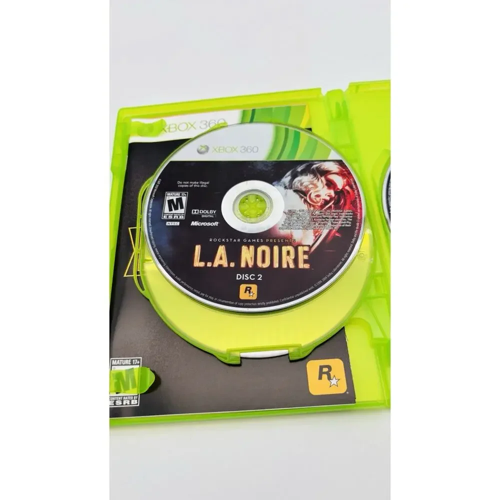 L.A. Noire Microsoft Xbox 360 3-Disc, Complete, Rockstar Games CIB Tested Works